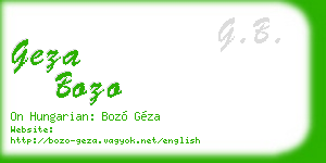 geza bozo business card