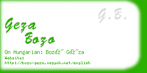 geza bozo business card